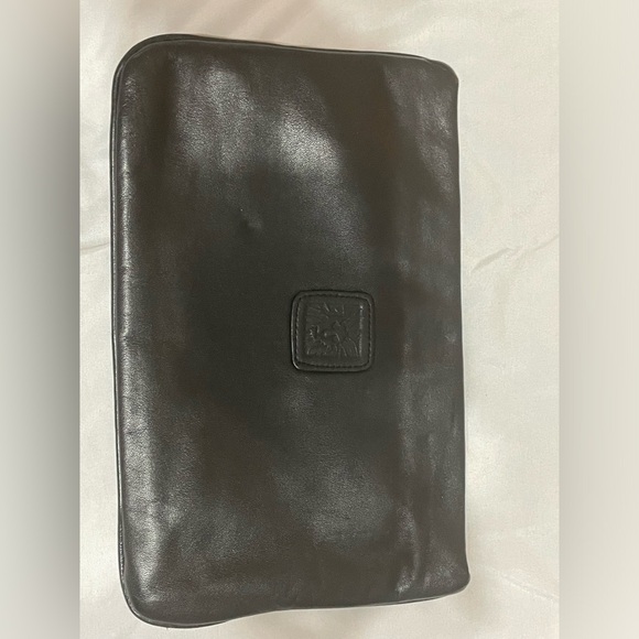Vintage Anne Klein‎ black Leather Clutch - Picture 1 of 5
